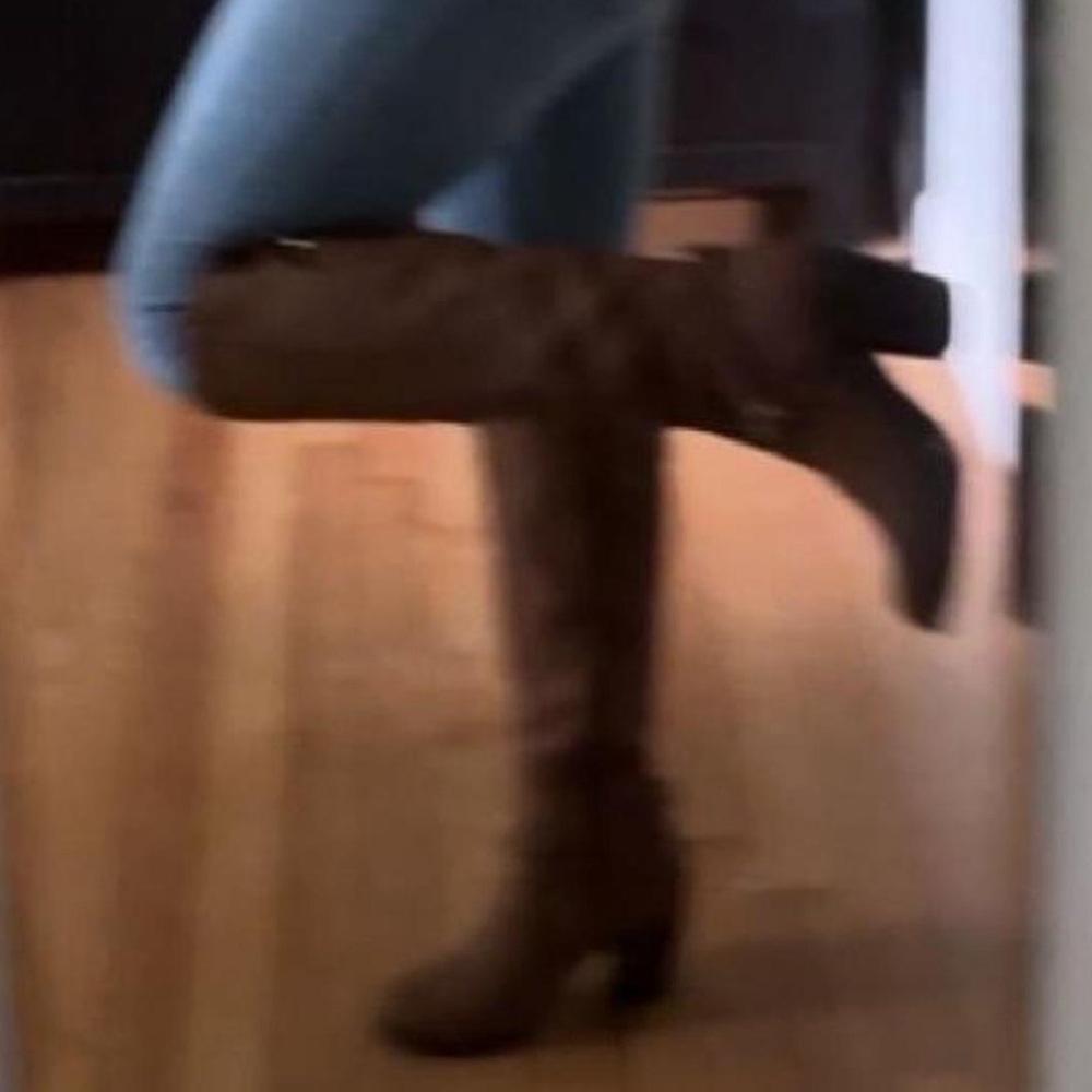 High brown boots